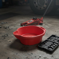 18L Large Capacity Deep Oil Drain Pan Reinforced Structure Heavy Duty Oil Pan Thickened Design Automotive Tool Long-Lasting Plastic for Auto Repair Workers, Mechanics, Garage