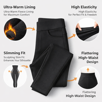 Leggings for Women UK with Extra Thick Fleece Lining for Winter Warmth, High Waist Tights with Pockets, Plus Size Gym Trousers