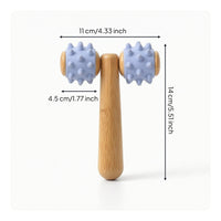 T-Shaped Roller Massager Portable Roller Massage Tool with Wooden Handle Wooden Massage Tool Lightweight Relaxing
