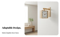 Double Sided Wall Clock Mechanical Movement Two Faced Hanging Clock Home Decor Battery Operated Easy to Read for Living Room