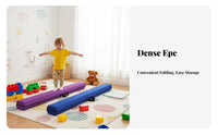 Lightweight Foldable Balance Beam Cushioned Padding Folding Balance Beam Non-Slip Base High Density Foam for Children, Toddlers, Beginners, Training, Playroom, Studio, Backyard