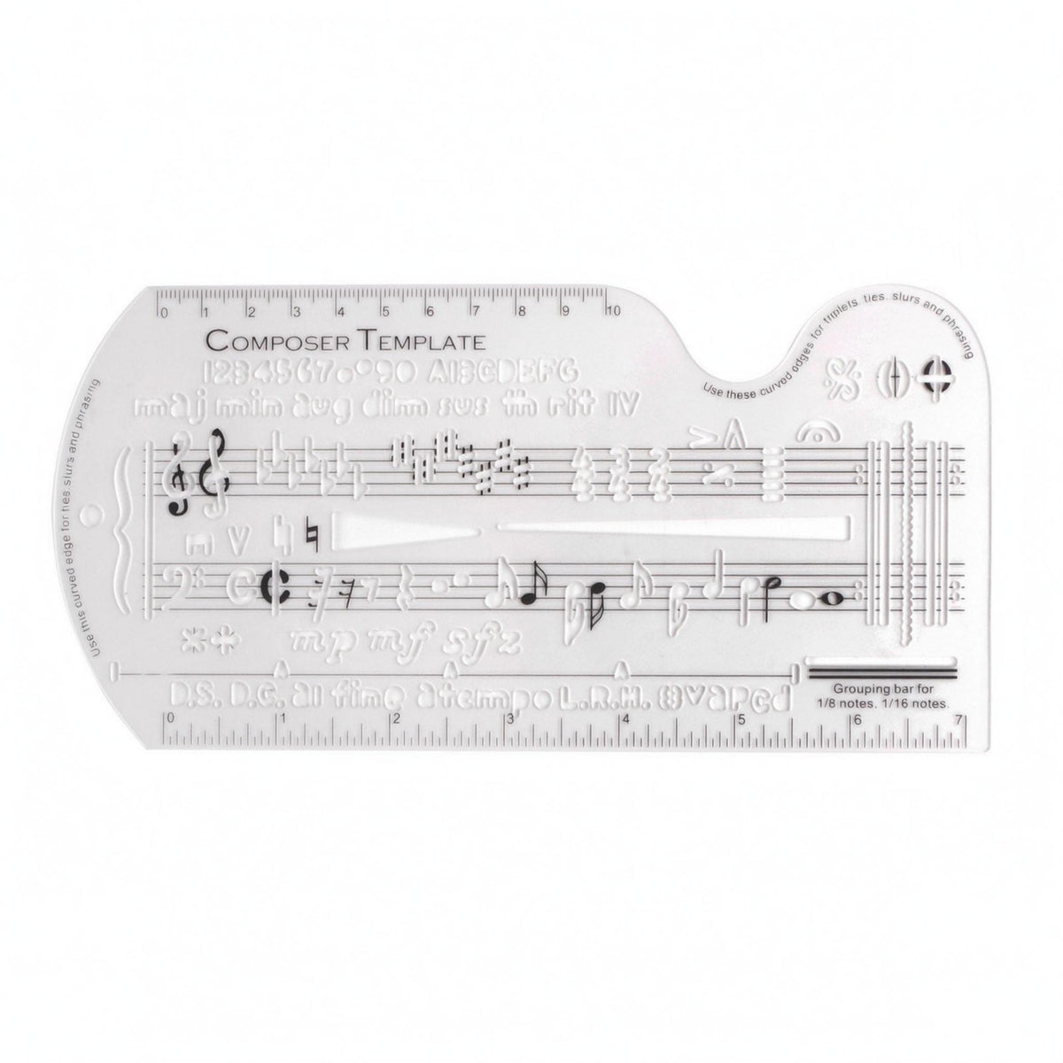 Music Notation Template Ruler Rounded Corners Music Scoring Guide Ruler Portable Musical Symbol Stencil