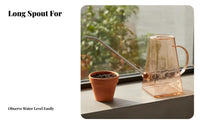 Long Spout Watering Can Large Capacity Transparent Watering Jug Visible Water Level Gardening Supplies for Gardeners, Homeowners, Balcony, Patio, Home