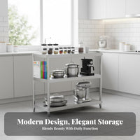 Stainless Steel Storage Rack Large Capacity Multi-Layer Kitchen Shelf Easy Assembly Metal Organizer Rack for Cooks, Adults, Garage, Office, Warehouse