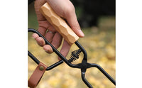 Campfire Fireplace Tongs with Wooden Handle Ergonomic Firewood Tongs Rustproof Firewood Grabber for Barbecue Experts, Campfire