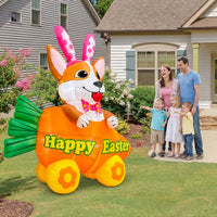 Inflatable Easter Bunny Colorful Easter Bunny Yard Figure Festive Design Outdoor Inflatable Bunny for Kids, Holiday Enthusiasts, Garden, Lawn, Outdoor