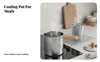 Includes Strainer Basket Stainless Steel Deep Fryer Pot Uncoated Frying Pot with Drainer Rack Induction Compatible Stainless Steel Tempura Fryer Oil-Saving for Dorm Room