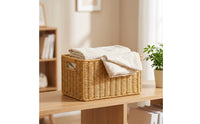 woven Storage Basket Storage Basket with Handles Space-Saving for Living Room