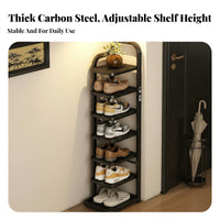 Space-Saving Foldable Shoe Rack Installation-No-Assembly Narrow Shoe Shelf Portable for Apartment Dwellers, Homeowners, Entryway, Dorm Room, Hallway, Bedroom