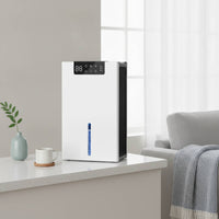 Touch Panel Dehumidifier with Digital Display Portable Dehumidifier with Transparent Water Tank Small Appliance Space-Saving for Basement
