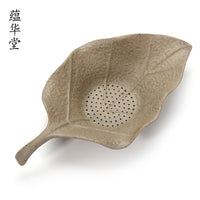 Creative Leaf Stump Tea Strainer for Puerh and Black Tea, Ceramic Tea Filter with Retro Design