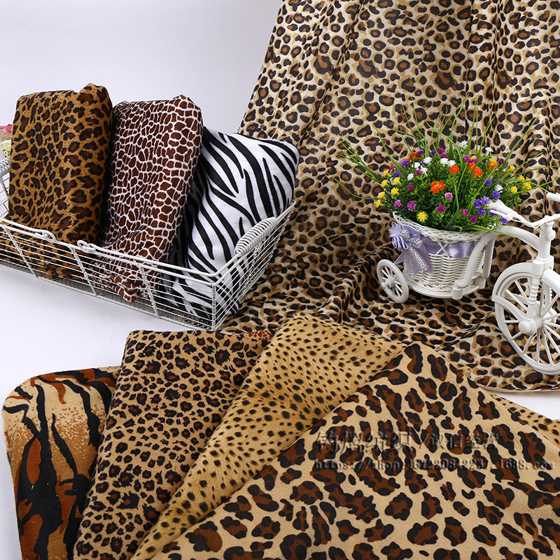Animal Print Short Plush Fabric for Sofa and Toy Upholstery