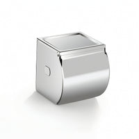 Bathroom Tissue Dispenser with Cover Rustproof Toilet Roll Holder with Shelf Hardware Modern Compact for Bathroom