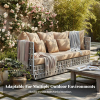 3 Pieces Nordic Design 2-Chair and Table Patio set Woven and design Outdoor Furniture Leisure Seating Garden Furnishings Weather-Resistant for Guesthouse Owners, Homeowners, Apartment Dwellers, Courtyard, Porch, Balcony, waterside