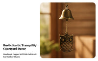 Bronze Owl Wind Chime Owl Wind Chime Vertical Hanging Garden Decor Decorative Outdoor Easy to Hang for Patio
