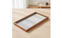Eyeglass Display Tray Wood-Grain Sunglasses Tray Glasses Holder Soft-Lined Eyewear Organizer Safeguarding for Retailers, Dresser