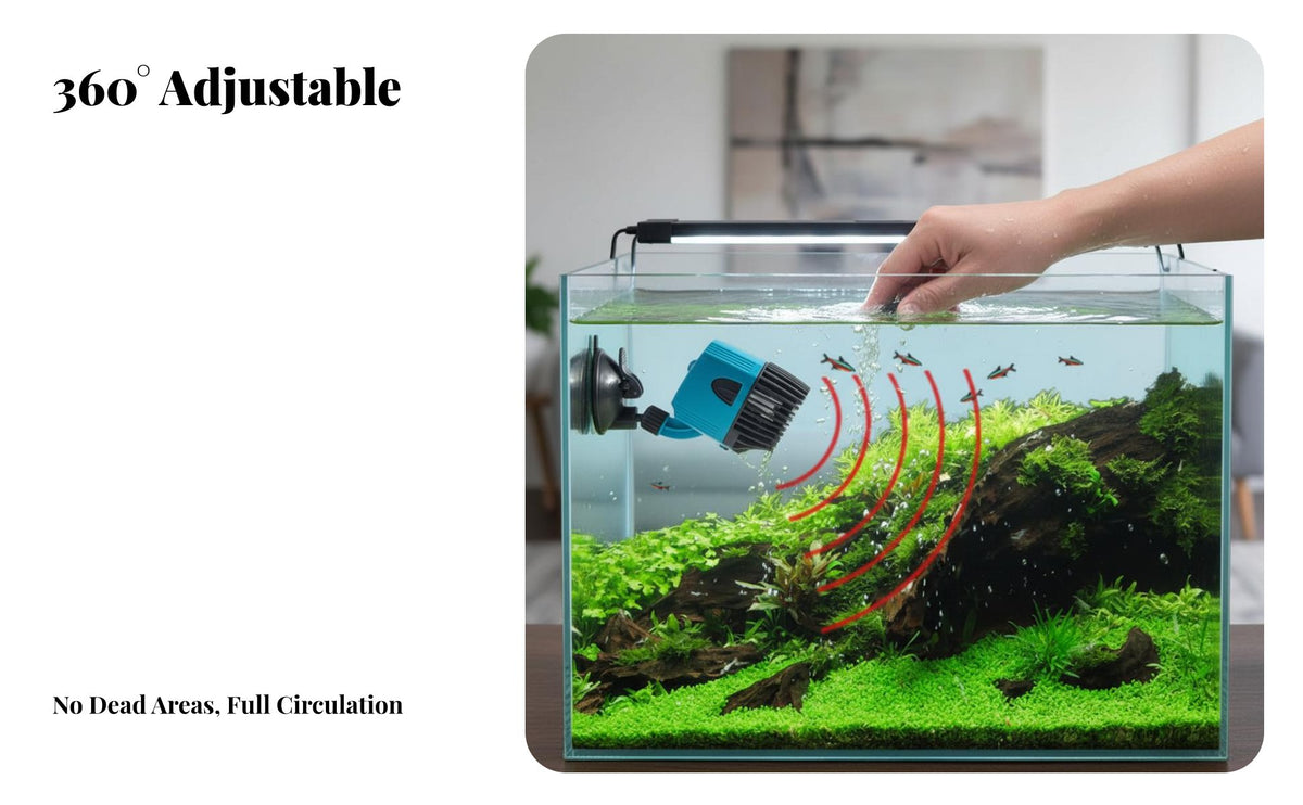 Aquarium Water Circulator 360° Rotation Aquarium Circulation Pump Fish Tank Current Pump