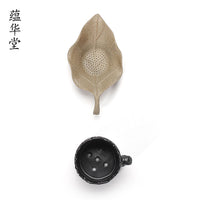Creative Leaf Stump Tea Strainer for Puerh and Black Tea, Ceramic Tea Filter with Retro Design