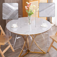 Transparent Round Tablecloth Protector Waterproof Round Tablecloth for Families, Kitchen