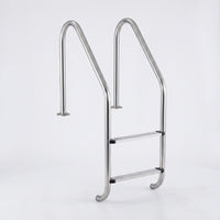 No-Drill Stainless Steel Pool Ladder Polished 2-Step Pool Ladder Stable Long-Lasting