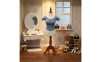 Doll T-Shirt Short Sleeve Action Figure T-Shirt Scoop Neck