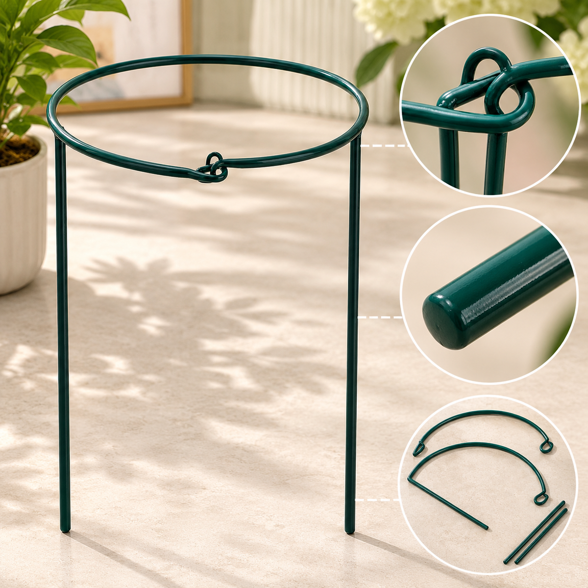Iron Art Plant Support Half-Round Trellis for Climbing Plants, Orchids, Hydrangeas, Roses, and Greenery