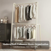 Sturdy & Long-Lasting Heavy Duty Clothing Rack Easy Assembly Freestanding Clothes Rack with Shelf Space-Saving 2-Tier Clothing Organizer Large Capacity for Homeowners, Boutique Owners, Bedroom, Dorm Room, Entryway, Basement