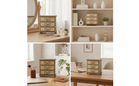 Tabletop Storage Cabinet Vintage Desktop Organizer Tabletop Cabinet Hand-Painted Drawer Organizer Compact for Women, Vanity