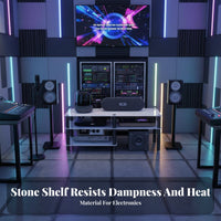 High Temperature Resistant Amplifier Stand Shelf Heavy Duty Stereo Equipment Cabinet Easy to Clean Multi-Tier Audio Rack Modern Design for Home Theater Enthusiasts, Audiophiles, KTV, Living Room