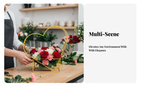 Metal Flower Vase Elegant Centerpiece House Decoration Gold Finish for Desktop