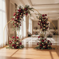 3 Pieces Gold Backdrop Arch Stand Elegant Arch Backdrop Stand Cylindrical Wedding Arches Slim for Event Decorators, Weddings, Parties, Photo Booths