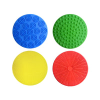 4 Pieces Interactive Silicone Sensory Disc Soft Tactile Sensory Mat Gentle Toy Early Learning for Classroom, Home