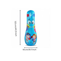 Inflatable Striking Column 125 Cm Inflatable Punching Bag Quick Setup Freestanding Punch Bag for Kids, Children, Playroom, Living Room, Home Gym
