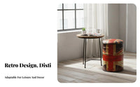 Oil Drum Stool Retro Design Ottoman with Industrial Design Indoor Furniture for Homeowners, Students, Man Cave, Restaurant, Entryway