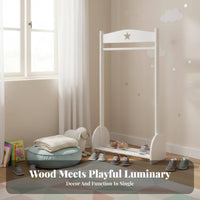 Korean design House-Shaped Clothes Rack unobstructedstanding children's Furniture child-safe Design Garment Stand Space-Saving for children, Toddlers, Parents, Playroom, Bedroom, Small Spaces, Entryway