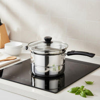 Stainless Steel Pasta Cooker Multipurpose Pasta Pot with Strainer Pasta Cooker Set Even Heating Kitchen Cookware