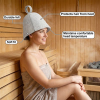 Sauna Hat for Women and Men Made from Wool Felt Material, Lightweight Unisex Cap for Steam Room and Banya, Reusable Heat Protection