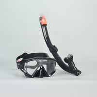 Wide-View Snorkeling Mask with Snorkel Tempered-Glass Gear Comfortable for Adults, Swimmers, Vacation