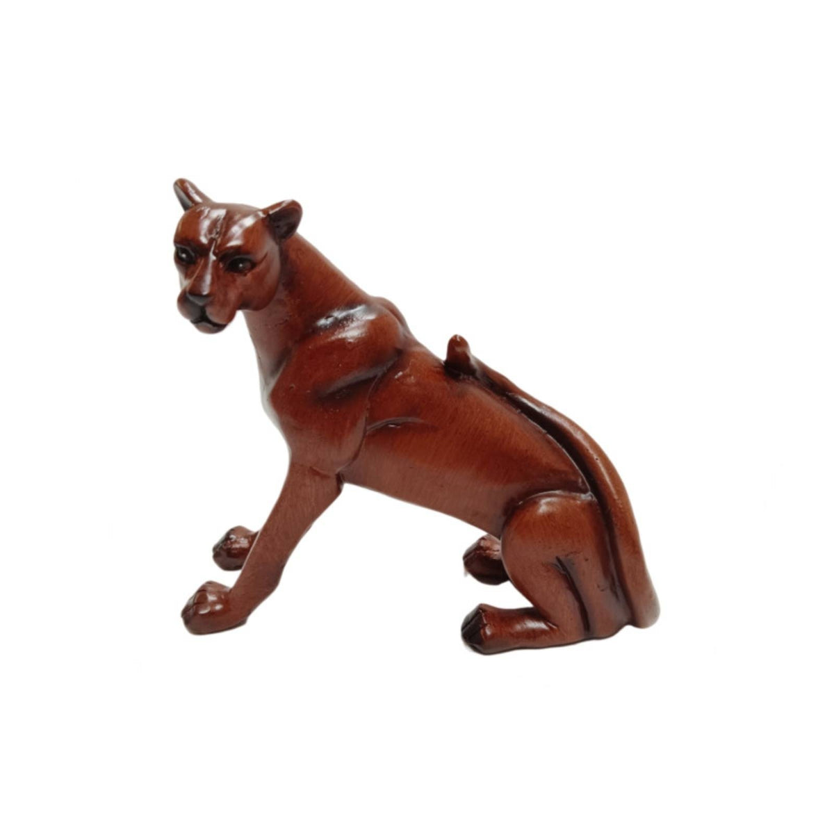 Resin Animal Figurine Carved Wood-Look Figurine Carved Desktop Ornament for Art Collectors, Bookshelf, Office Desk, Mantel