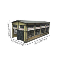Industrial-Style Model Railway Garage Detailed Model Train Depot Pitched-Roof Railway Garage Hobby Grade for Hobbyists