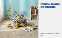Checkered Pet Sofa Soft and Comfortable Checkered Pet Couch Creclineable Non-Slip Bottom for Dog Owners, Living Room