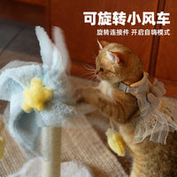 Windmill Cat Tree with Scratching Post, Sisal Rope, No Shedding, Cute Cat Toy
