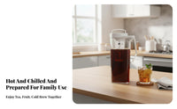 Large Capacity Water Carafe Heat Resistant Cold Brew Coffee Pitcher Measurement Markings Cold Brew Coffee Maker for Home, Office