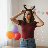 Horned Headband Black Devil Protrusions Headband Comfortable Costume Accessory for Halloween, Cosplay, Stage Performances