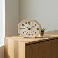 Octagonal Wall Clock Wood Silent Wall Clock Minimalist for CleanLiningAficionados, Bedroom