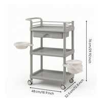Waterproof 3-Tier Utility Cart Mobile Three Tier Rolling Cart Portable Heavy-Duty for Homeowners, Bathroom, Kitchen