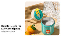 Double-Layer Insulation Stainless Steel Toddler Cup with Handles Safe Insulated Straw Sippy Cup Leak Proof for Mealtime, Travel, Daycare