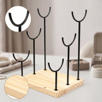 Jewelry Display with Wood Base Space-Saving Jewelry Stand with Wood Base Sturdy