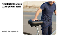 Electric Bike Spring Saddle Ergonomic Design Wide Comfort Bike Seat Non-Slip Surface Thick Foam Cycle Cushion for Cyclist S, Adults, City Commuting