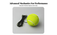 Tethered Tennis Training Ball Easy to Use Solo Practice Tennis Ball Sports Gear White Seam Lines Bright Yellow